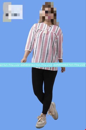 بلوز کراش راه راه بند کنفی