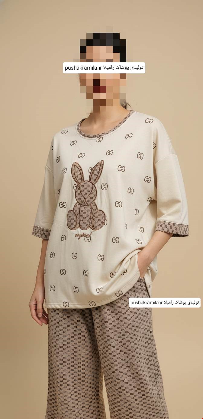 ست تیشرت و شلوار طرح خرگوش گوچی 