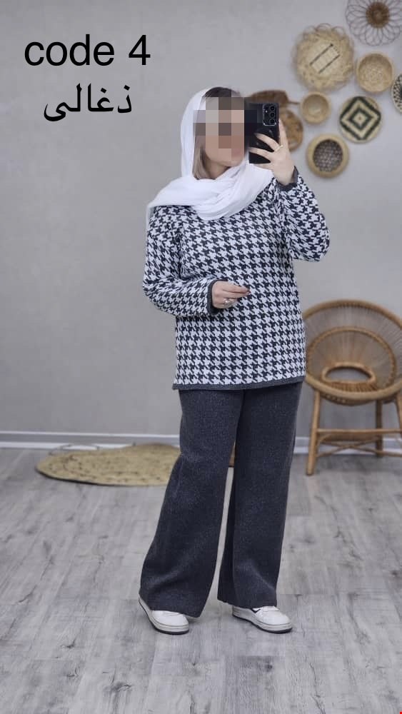 ست بلوز و شلوار بافت طرح پیچازی