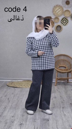 ست بلوز و شلوار بافت طرح پیچازی
