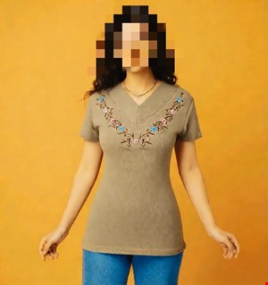 تیشرت یقه هفت جلوگلدوزی