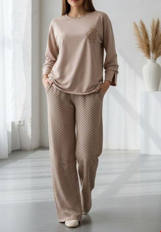 ست بلوز شلوار نسکافه ایی خرس کوچیک گوچی