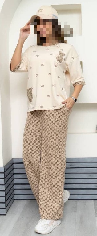 ست بلوز شلوار آستین بلند طرح خرس جیب دار گوچی